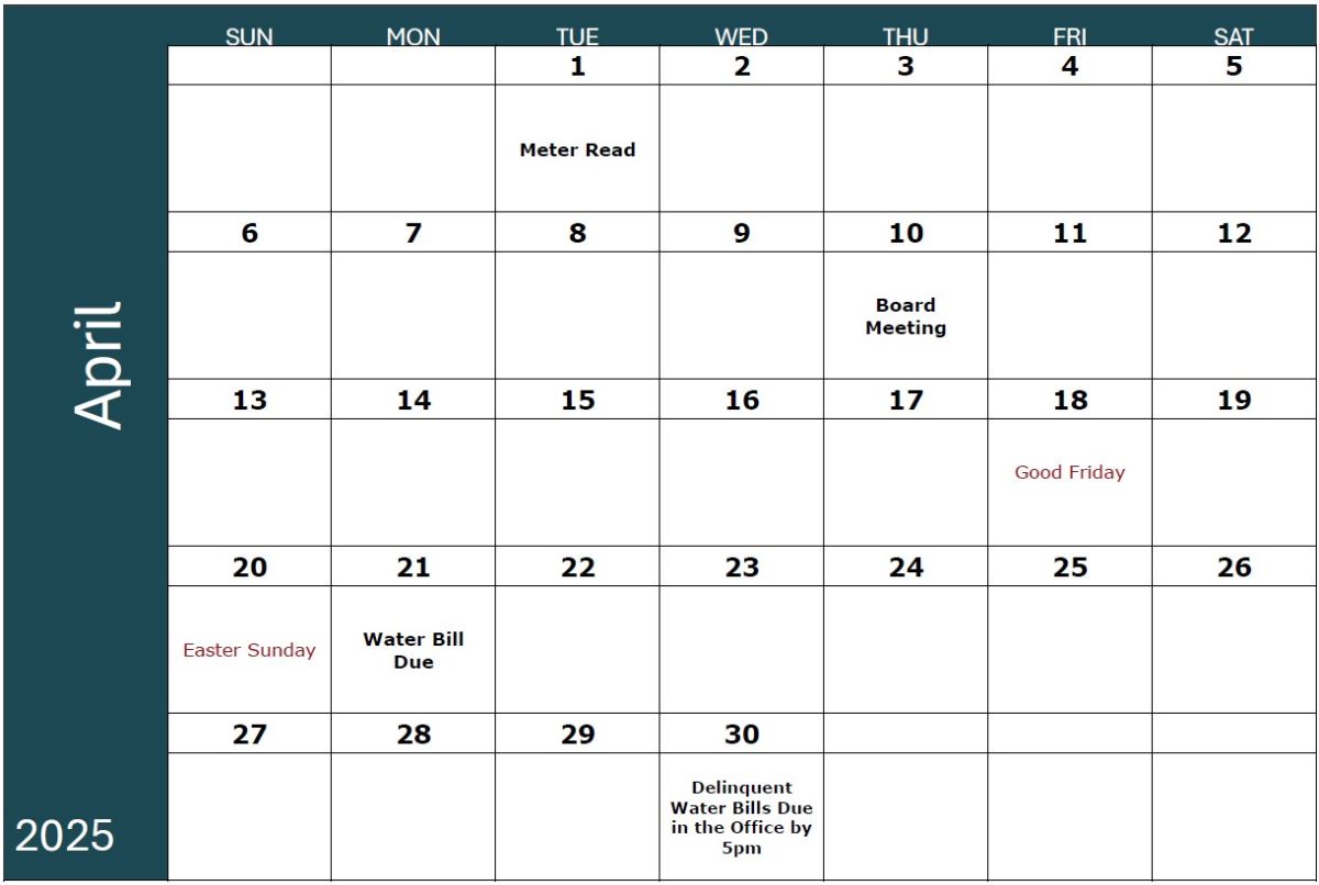 April 2025 Calendar