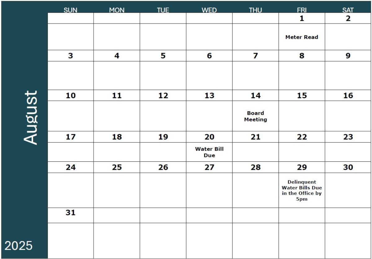 August Calendar