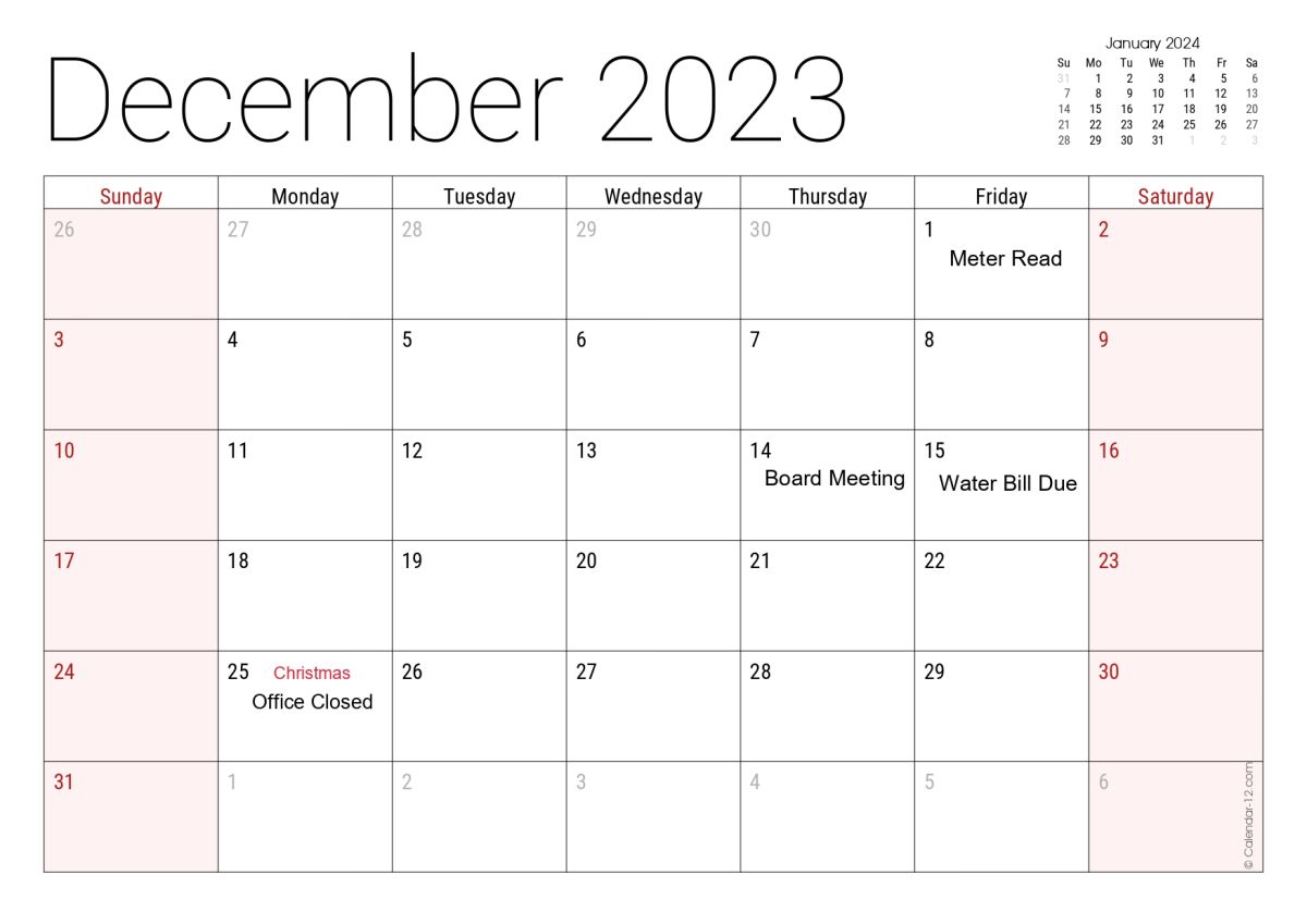 Events for RRRWS in December 2023